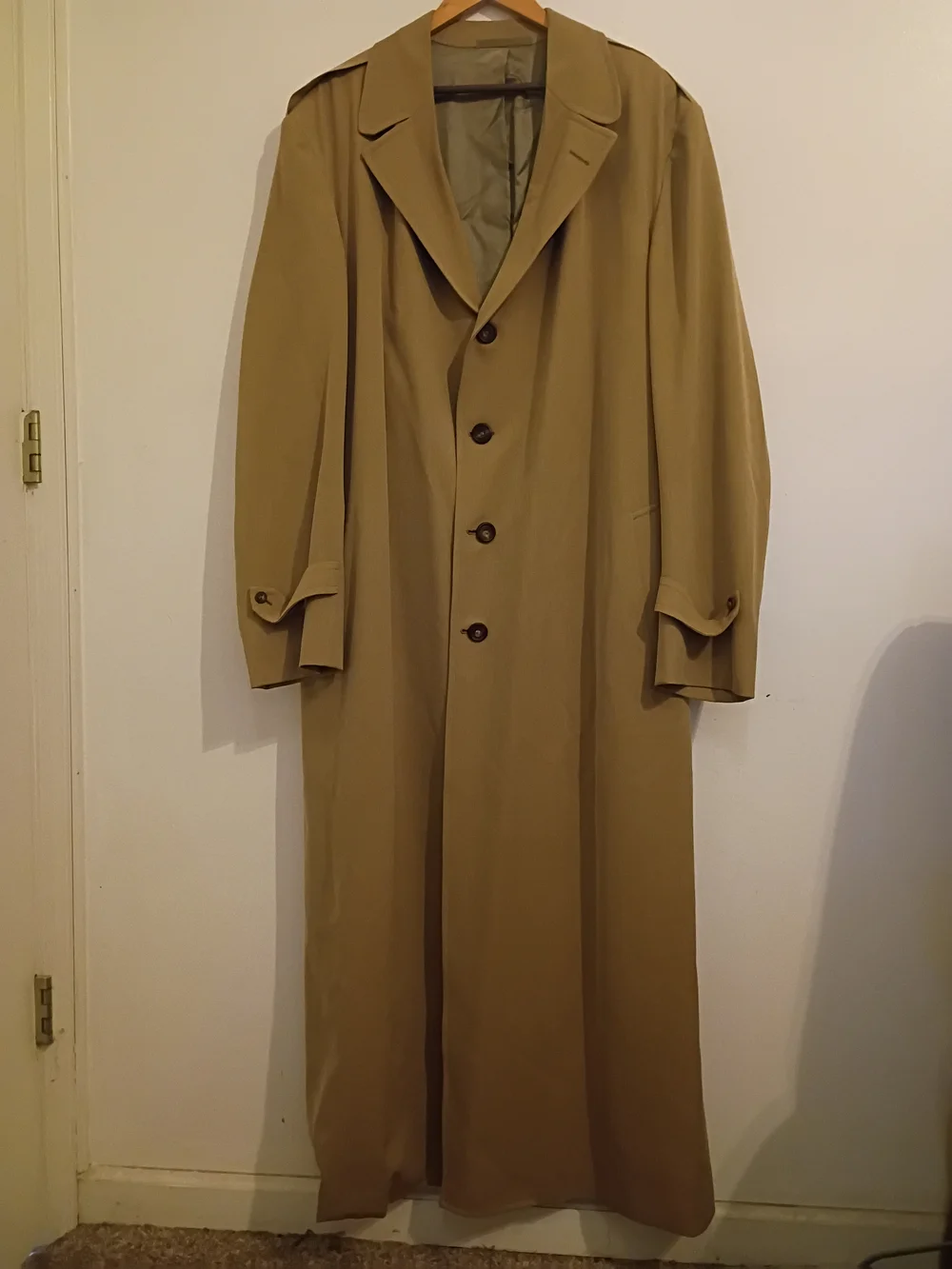 VTG Edward Pomeroy Classic Men's Long Trench Coat in Tan 2XLT